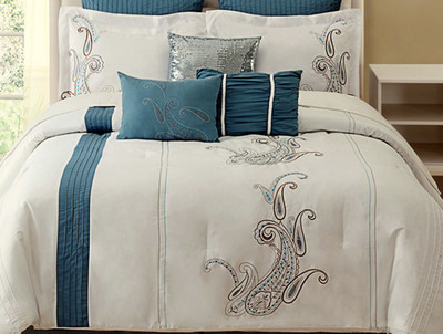 

Bella King Cotton Duvet Cover(Blue, White)