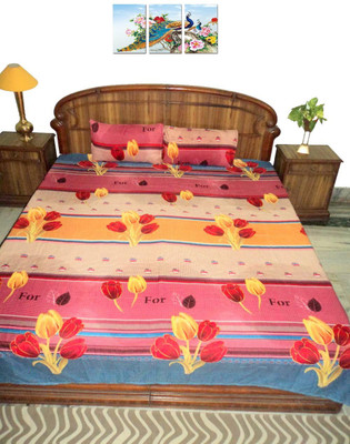 

Amita Home Furnishing 300 TC Polycotton Double Floral Bedsheet(1 Double Bed Sheet, 2 Pillow Cover, Multicolor)