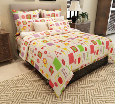 

Home Candy 144 TC Cotton Double Cartoon Bedsheet(Pack of 1, Multicolor)