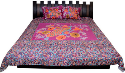 

Nathi and Nancy Cotton Double Printed Bedsheet(1 Bed Sheet & 2 Pillow Covers, Multicolor)