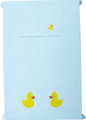 

Baby Rap 200 TC Cotton Crib Embroidered Bedsheet(Pack of 1, Blue)