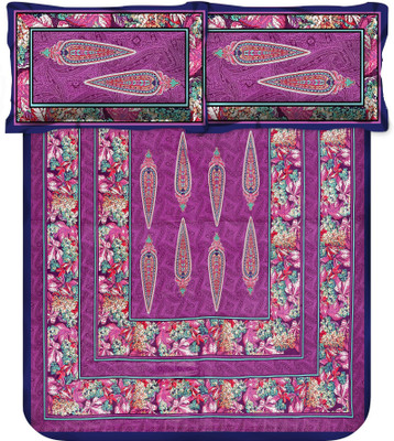 

Metro Living 144 TC Cotton Double Floral Bedsheet(1 Bedsheet, 2 Pillow Covers, Multicolor)