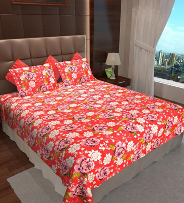 

Home Candy 144 TC Cotton Double Floral Bedsheet(Pack of 1, Multicolor)