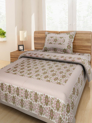 UNIQCHOICE Cotton Single Flat 120 TC Printed Bedsheet(Multicolor)