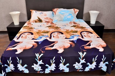 

Banana Prints 300 TC Polycotton Double Bedsheet(Pack of 1, Multicolor)