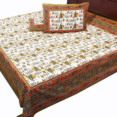 

Shilpbazaar 116 TC Cotton Double Printed Bedsheet(Pack of 1, Multicolor)