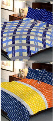 

Uber Urban 108 TC Cotton Double Abstract Bedsheet(Pack of 2, Multicolor)