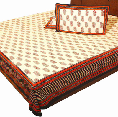 Shilpbazaar 116 TC Cotton Single Printed Bedsheet(Pack of 1, Multicolor)