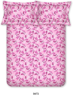Bombay Dyeing Cotton Double Floral Bedsheet(Pack of 1, Pink)