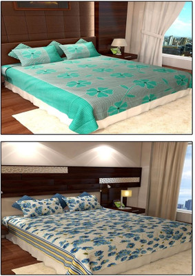 

Home Candy 210 TC Cotton Double Floral Bedsheet(Pack of 2, Multicolor)