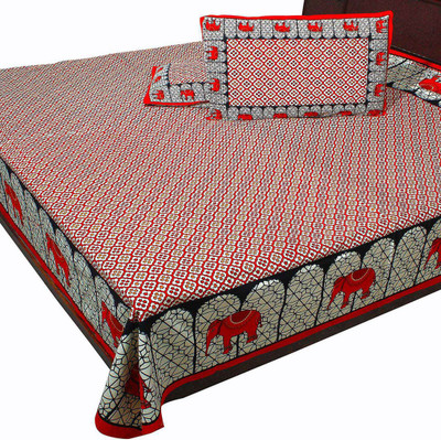 

Shilpbazaar 116 TC Cotton Double Printed Bedsheet(Pack of 1, Multicolor)