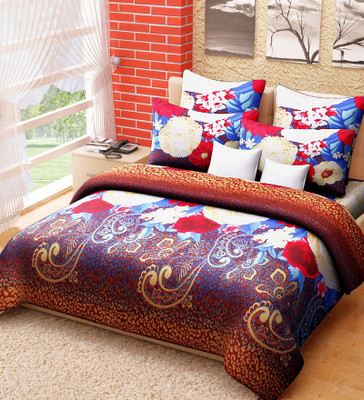 

Home Candy Polycotton Double Floral Bedsheet(Pack of 1, Multicolor)