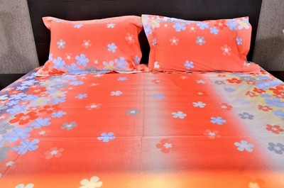

Banana Prints 300 TC Cotton Double Floral Bedsheet(Pack of 1, Multicolor)