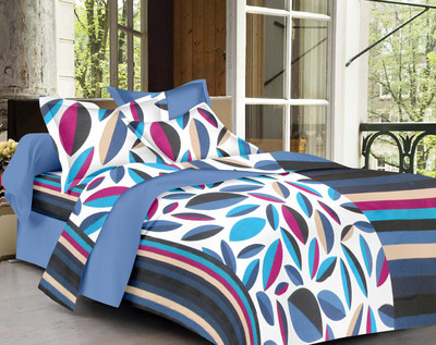 61% OFF on vaani 220 TC Cotton Double Printed Bedsheet(Pack of 1, Multicolor)