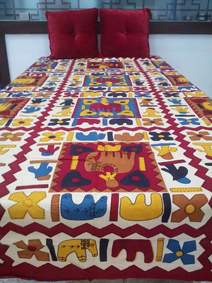 

Rajasthan Crafts 3360 TC Cotton Single Printed Bedsheet(Pack of 1, Multicolor)