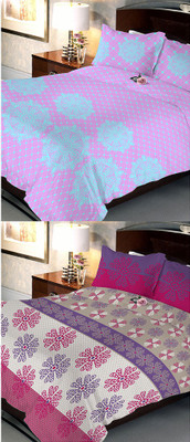 

Uber Urban 108 TC Cotton Double Abstract Bedsheet(Pack of 2, Multicolor)