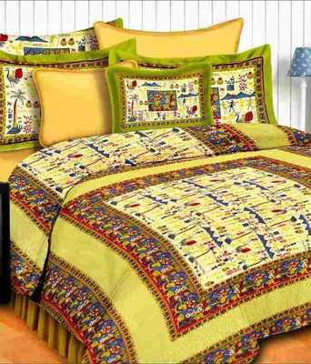 

Fagna Creation Cotton Double Printed Bedsheet(Pack of 1, Multicolor)