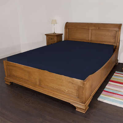 32% OFF on Scala 300 TC Cotton Single Plain Bedsheet(Bedsheet, Dark Blue)