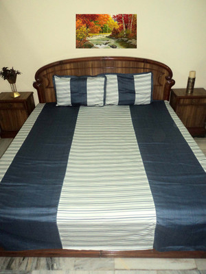 

Design Willa Cotton Double Striped Bedsheet(Pack of 1, Multicolor)