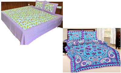 

Shopping Rajasthan Cotton Double Printed Bedsheet(Pack of 2, Multicolor)