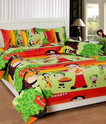 

Essco Fabs Cotton Double Cartoon Bedsheet(Pack of 1, Multicolor)