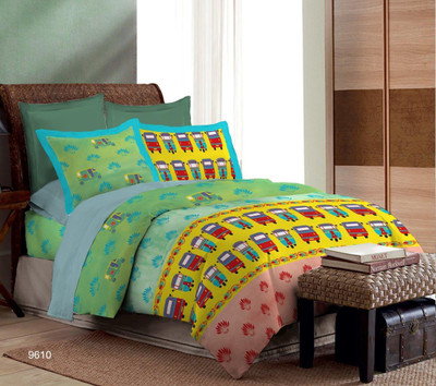 

Bombay Dyeing Cotton Double Printed Bedsheet(Yellow)
