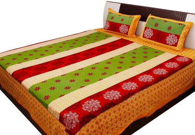 

Halowishes 110 TC Cotton Double Floral Bedsheet(Pack of 1, Multicolor)