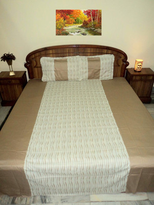 

Design Willa Cotton Double Striped Bedsheet(Pack of 1, Multicolor)