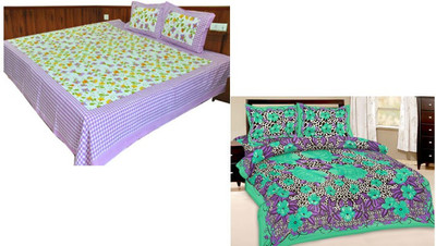 

Shopping Rajasthan Cotton Double Printed Bedsheet(Pack of 2, Multicolor)