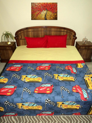 

Amita Home Furnishing Cotton Double Striped Bedsheet(Pack of 1, Multicolor)