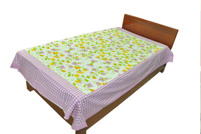 Raj Laxmi Cotton Single Flat 120 TC Checkered Bedsheet(Pack of 1, Multicolor)
