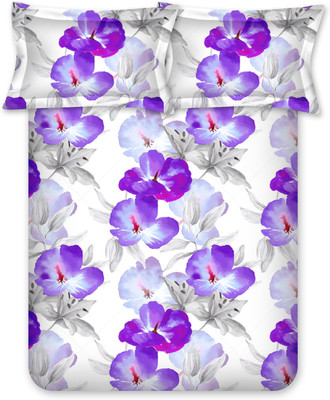 

Bombay Dyeing Cotton Double Floral Bedsheet(Pack of 1, Blue)