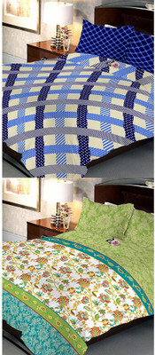 

Uber Urban 108 TC Cotton Double Abstract Bedsheet(Pack of 2, Multicolor)