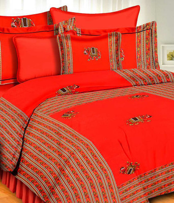 

clarks creation Cotton Double Printed Bedsheet(Pack of 1, Multicolor)