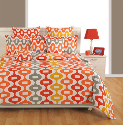 34% OFF on Swayam 144 TC Cotton Single Geometric Bedsheet(1 Bedsheet with 1 Pillow Covers, Multicolor)