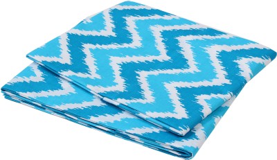 Bacati Cotton Crib Printed Fitted (Elastic) Bedsheet(Pack of 2, Turquoise)