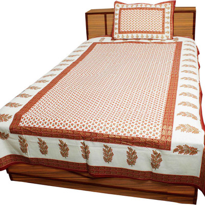 

Shilpbazaar 116 TC Cotton Single Printed Bedsheet(Pack of 1, Multicolor)