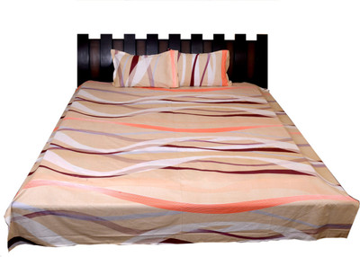 

Nathi and Nancy Cotton Double Striped Bedsheet(1 BEDSHEET, 2 PILLOW COVER, Multicolor)
