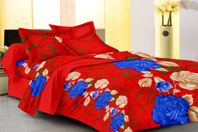 

Metro Living 144 TC Cotton Single Floral Bedsheet(Pure Cotton Single Bedsheet With1 Pillow Covers, Multicolor)