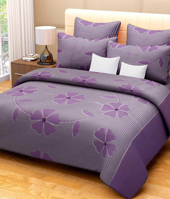 

ATOZ Home Decor 200 TC Cotton Double Floral Bedsheet(Pack of 1, Purple)