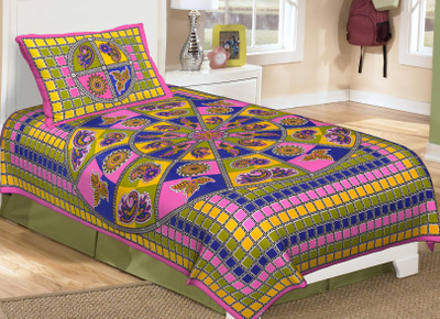 

Metro Living 104 TC Cotton Single Paisley Bedsheet(Pack of 1, Multicolor)