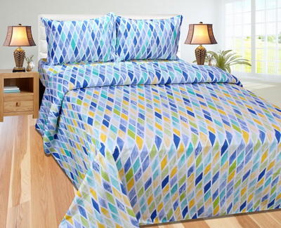 

Zesture 160 TC Cotton Double Printed Bedsheet(Pack of 1, Multicolor)