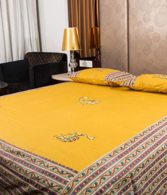 

clarks creation Cotton Double Printed Bedsheet(Pack of 1, Multicolor)