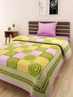 Bombay Spreads 120 TC Cotton Single Printed Flat Bedsheet(Multicolor)