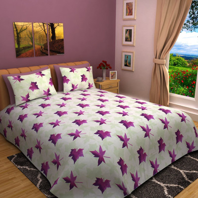 

Bombay Dyeing Cotton Double Floral Bedsheet(Pack of 1, Green)