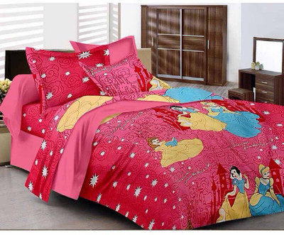 

Kunal 200 TC Cotton Single Printed Bedsheet(Pack of 1, Pink)