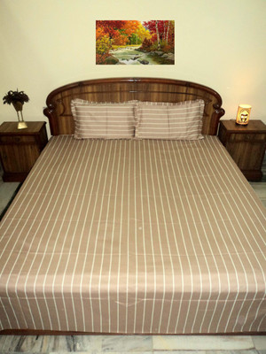 

Design Willa Satin Double Printed Bedsheet(Pack of 1, Brown)