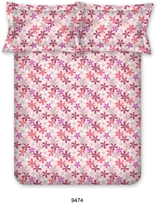 

Bombay Dyeing Cotton Double Floral Bedsheet(Pack of 1, Pink)
