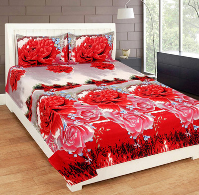 

Livingcreation Polycotton Double Floral Bedsheet(Pack of 1, Multicolor)