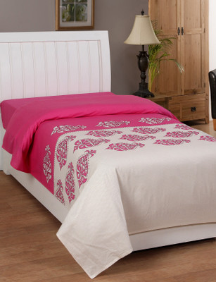 

Zesture 144 TC Cotton Single Abstract Bedsheet(Pack of 1, Pink, Beige), Beige;pink